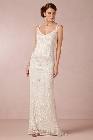 BHLDN "Elsa" gown - Wedding Belles Blog